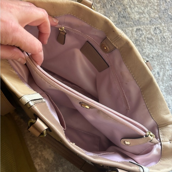 Coach Beige and Brown Leather Shoulder Bag - Picture 4 of 4